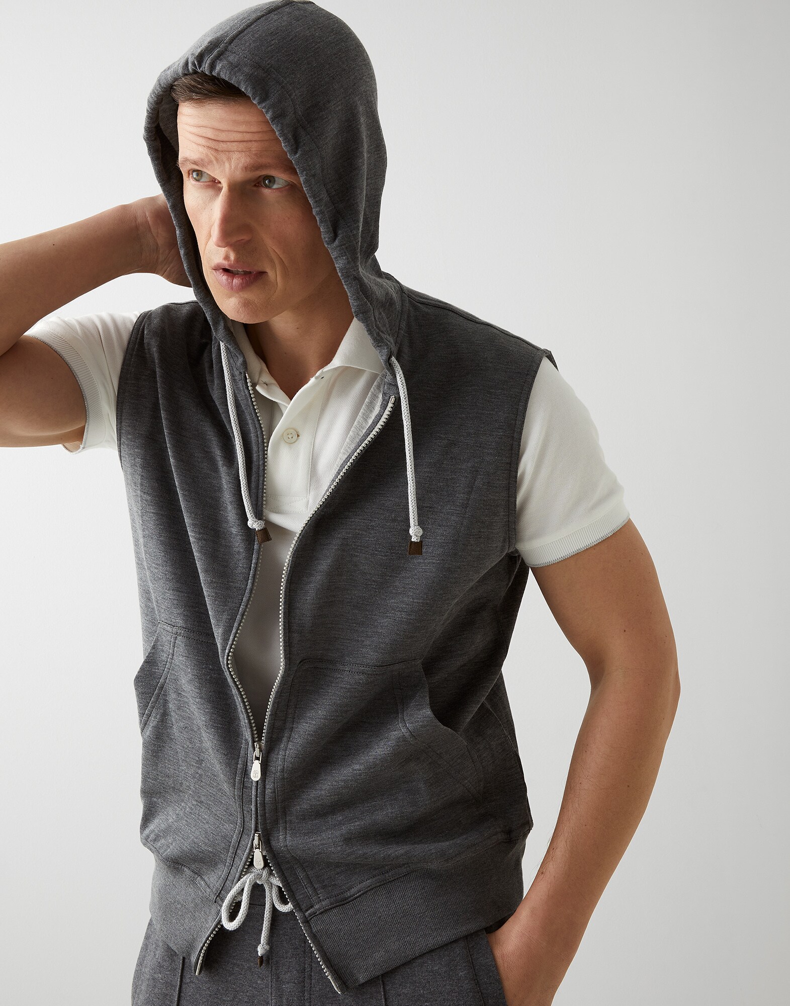 Topwear con cappuccio Grigio Scuro Uomo - Brunello Cucinelli