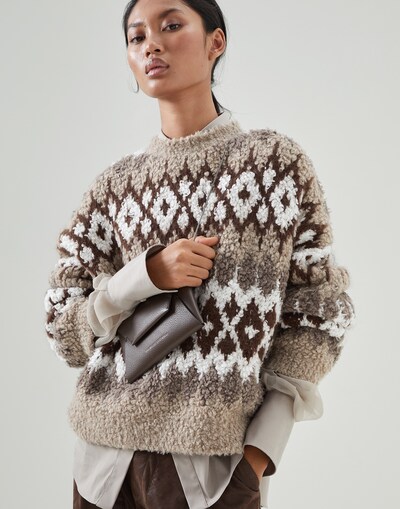 Fleecy cashmere sweater (222M1F349710) for Woman | Brunello Cucinelli