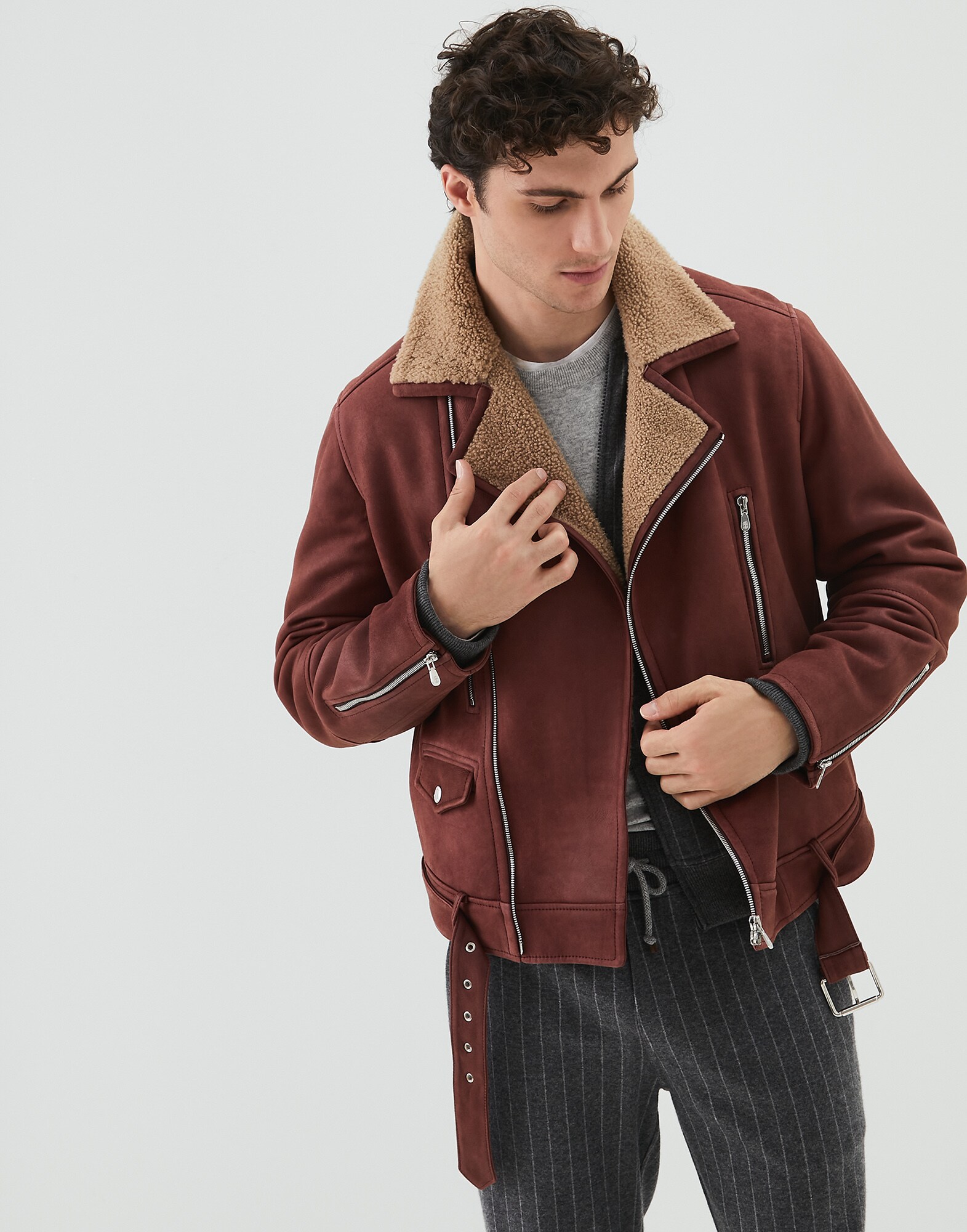 Изделие из кожи Красный Амарант Мужчина 0 - Brunello Cucinelli