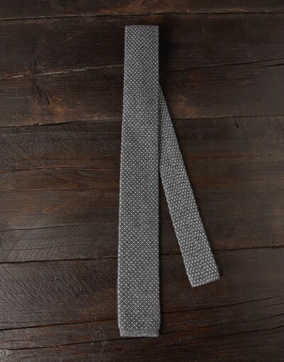 Knit necktie Dark Grey Man - Brunello Cucinelli 