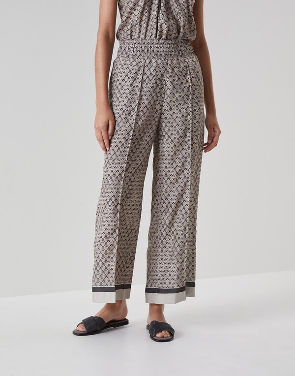 Silk trousers Anthracite Woman - Brunello Cucinelli