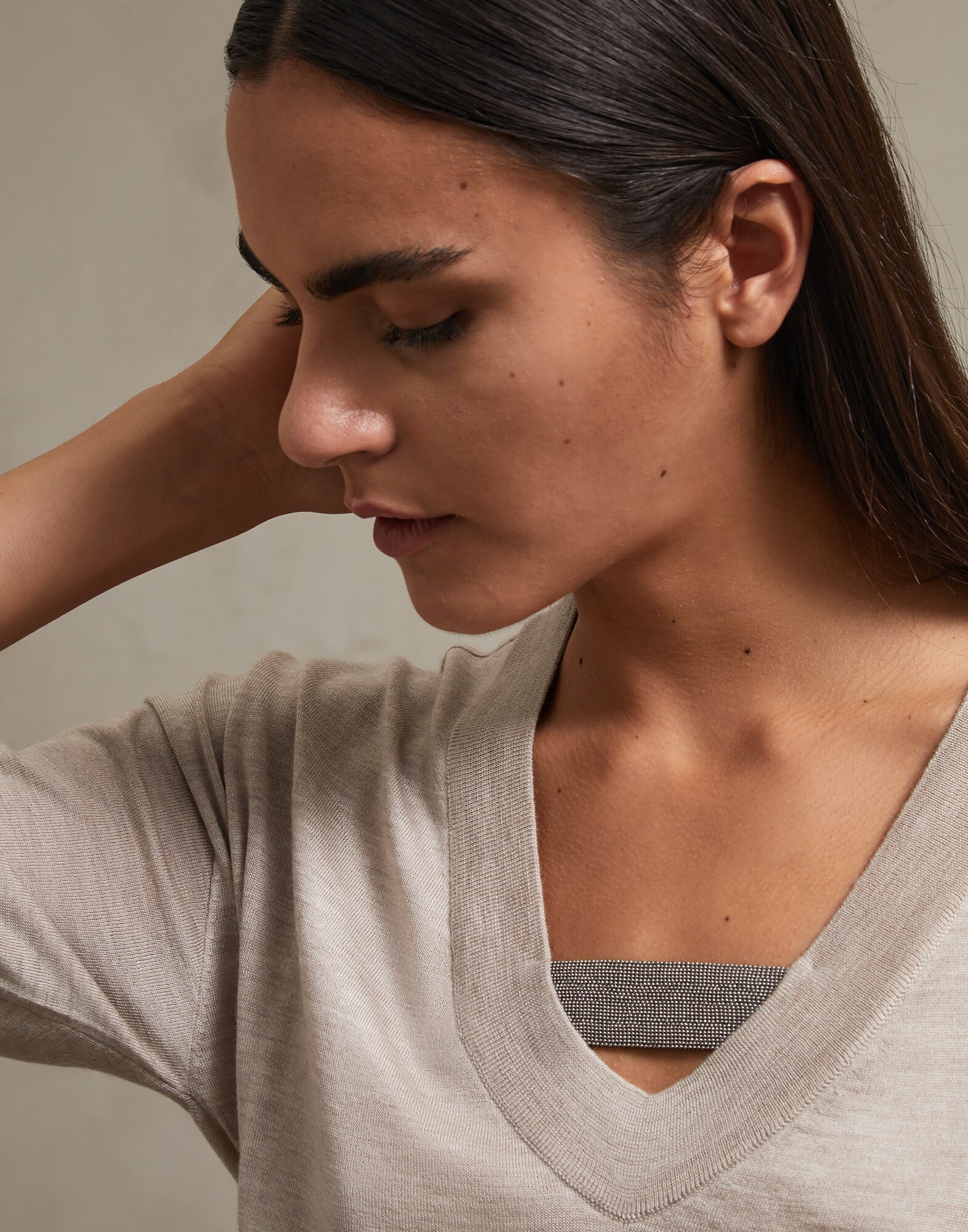 Jersey Escote Pico Arena Mujer 3 - Brunello Cucinelli