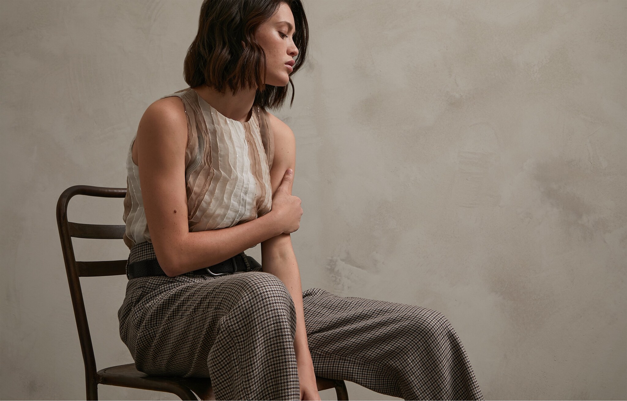 Top Silk top Beige Woman - Brunello Cucinelli