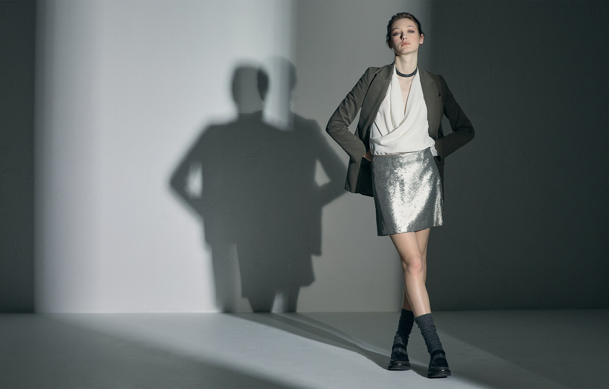 Falda de raso Militar Mujer - Brunello Cucinelli