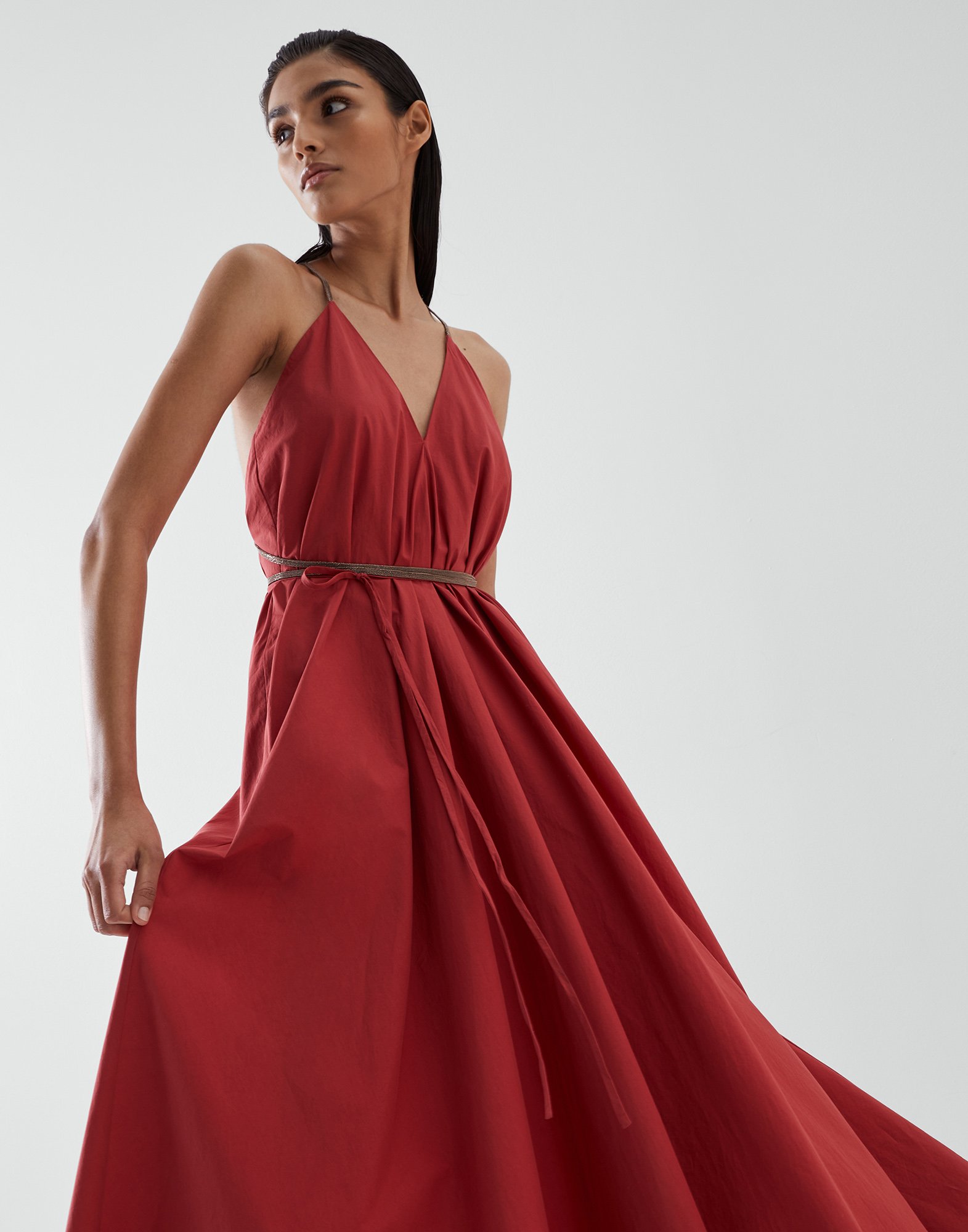 Poplin dress Red Woman - Brunello Cucinelli