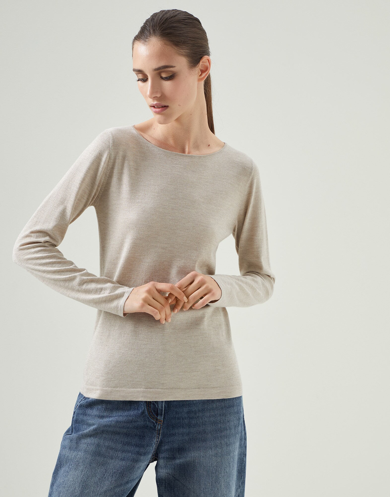 Maglia in cashmere e seta Deserto Donna - Brunello Cucinelli
