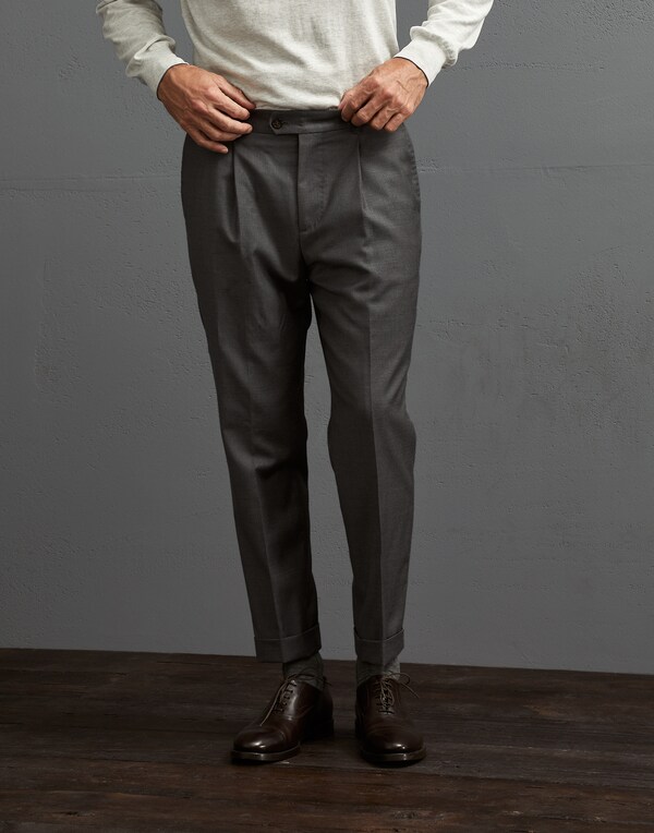 Wool trousers Medium Grey Man - Brunello Cucinelli 