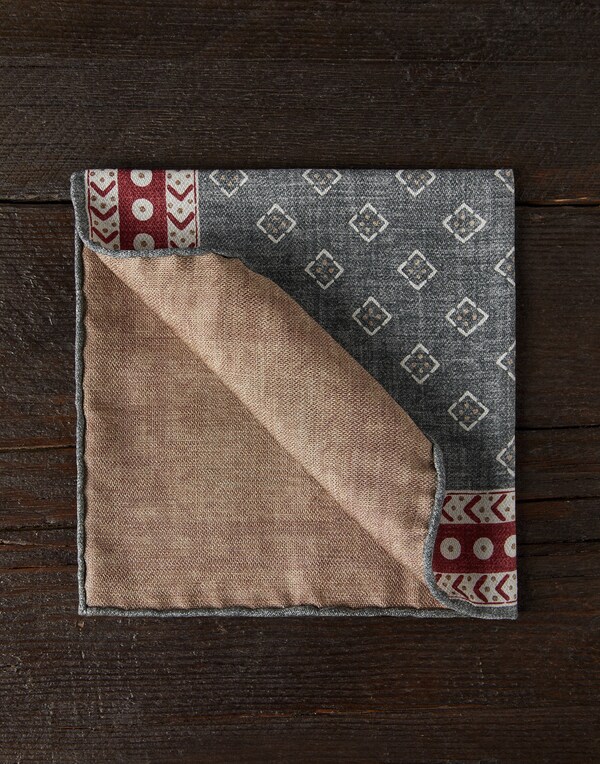 Pocket square with pattern Grey Man - Brunello Cucinelli 
