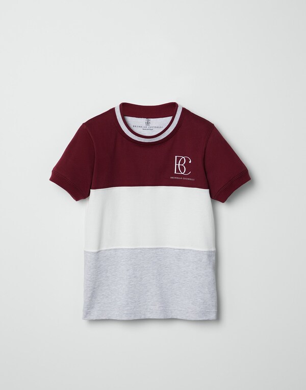 Color block T-shirt Bordeaux Boy - Brunello Cucinelli