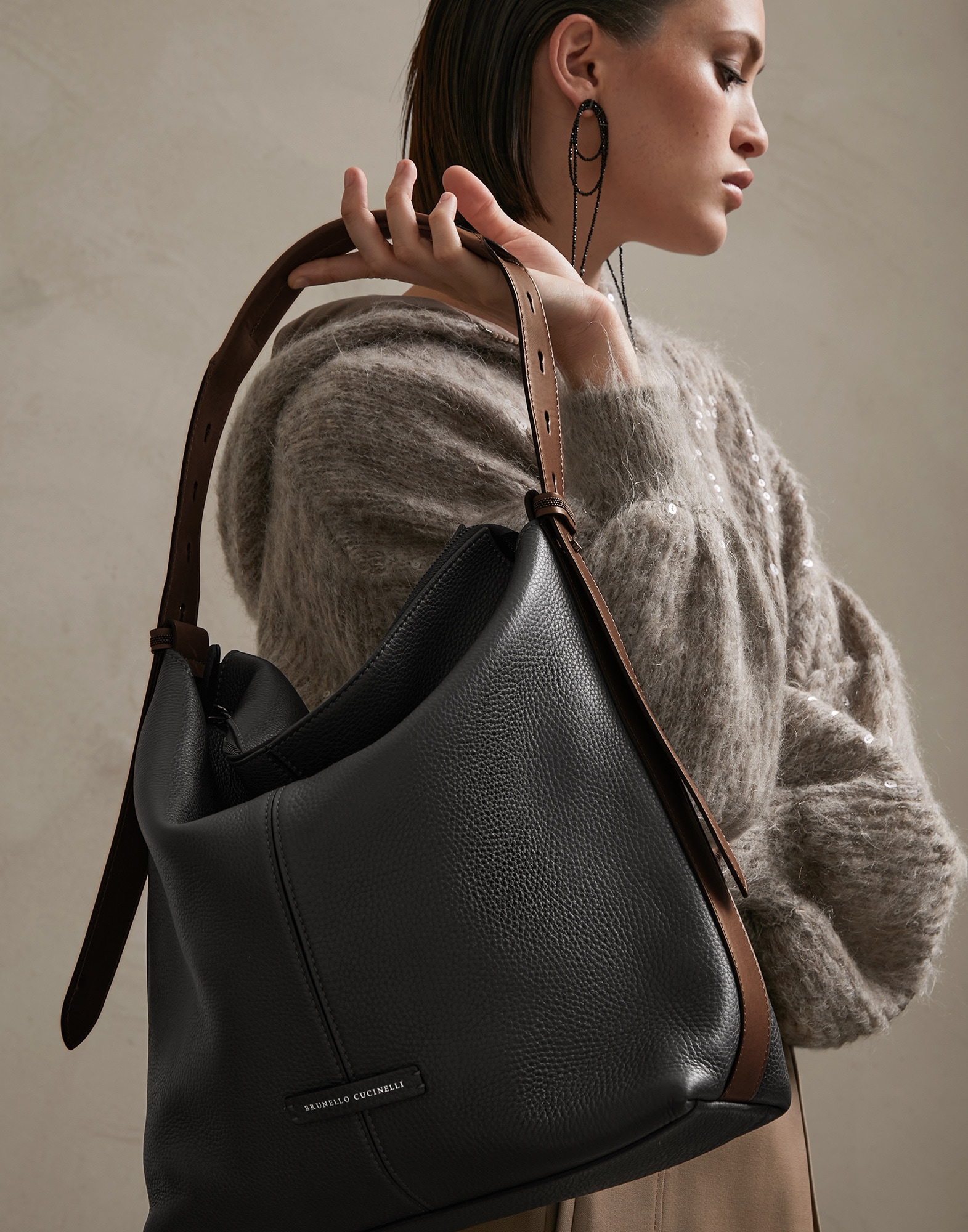 Shopper Bag Dark Grey Woman 0 - Brunello Cucinelli
