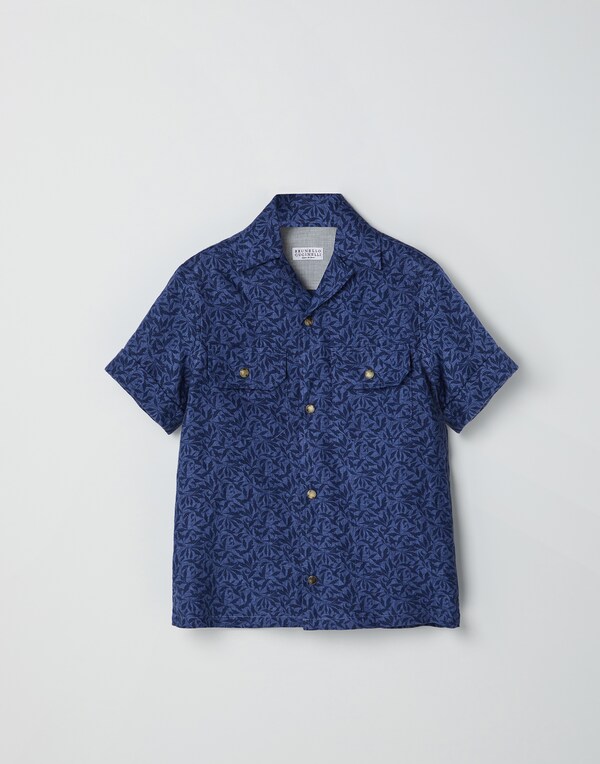 Рубашка из шамбре Синий Мальчики - Brunello Cucinelli
