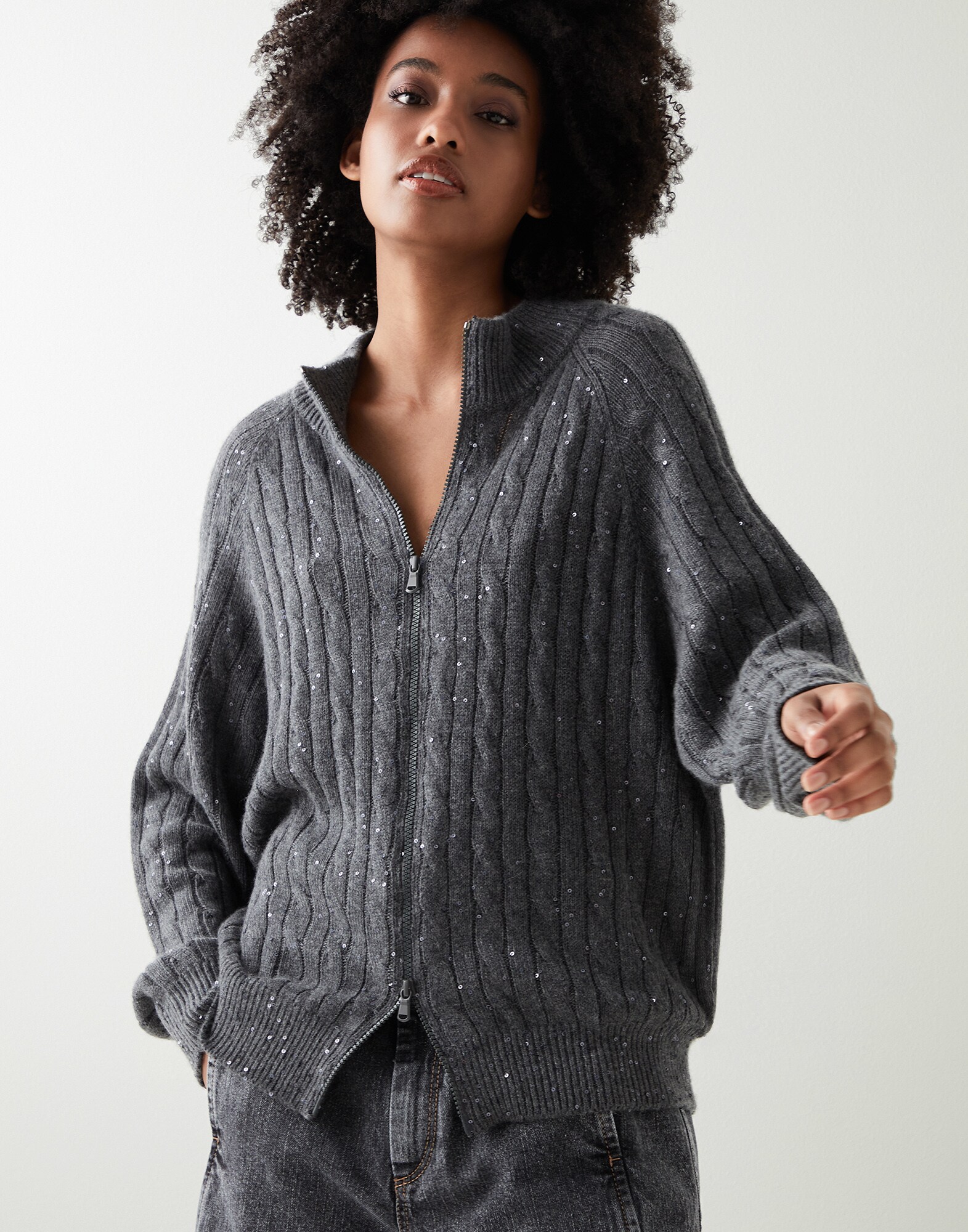 Dazzling cardigan Lead Woman - Brunello Cucinelli