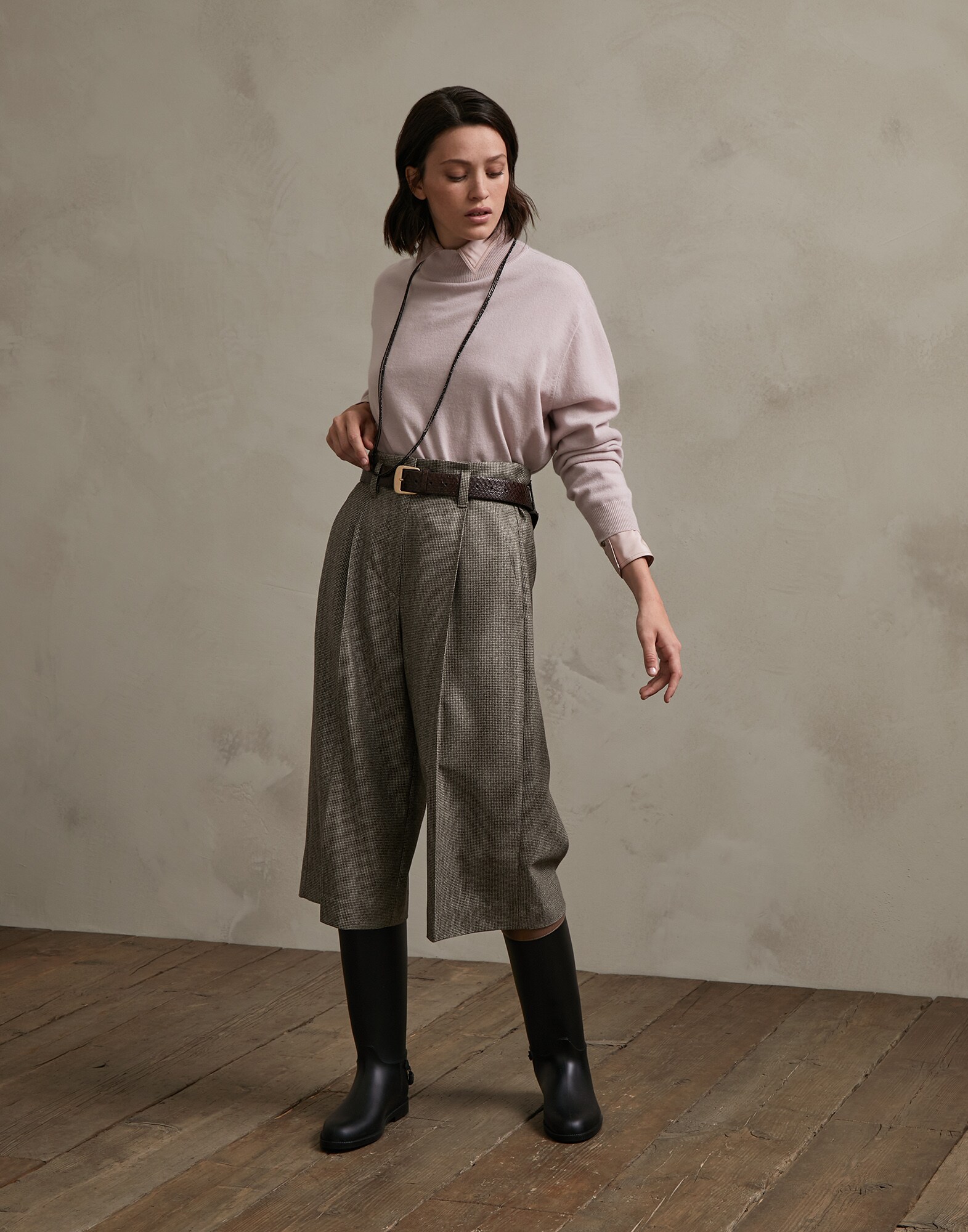 High Neck Sweater Powder Woman 3 - Brunello Cucinelli