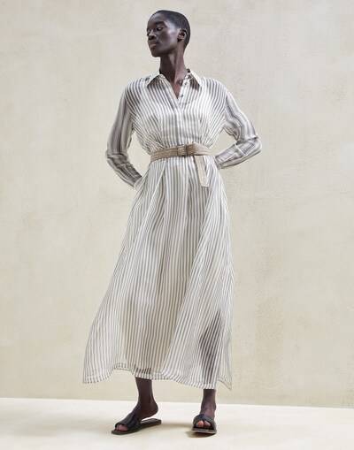 Shirt dress Taupe Woman - Brunello Cucinelli 