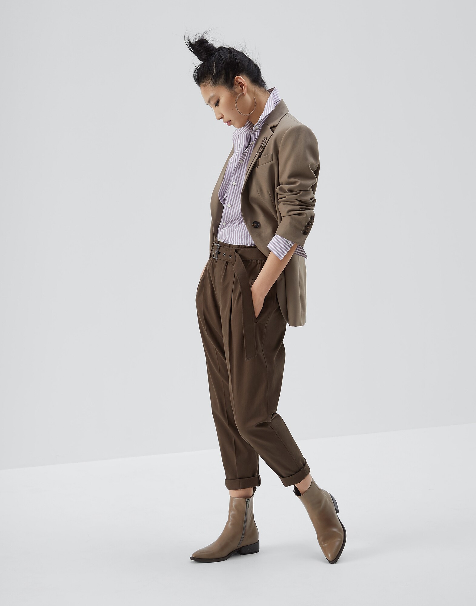 Crewneck Sweater Lilac Woman 3 - Brunello Cucinelli