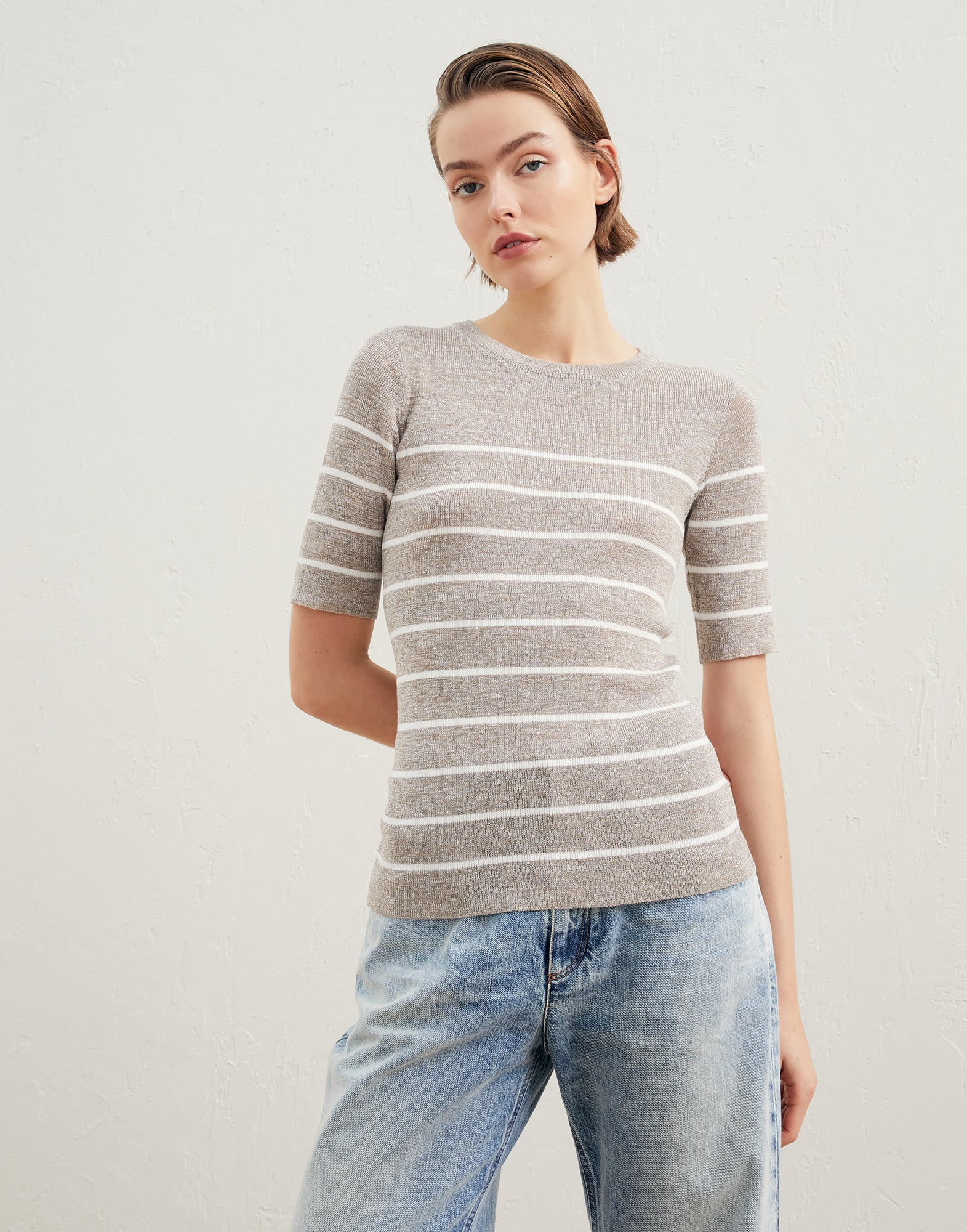 Striped linen sweater