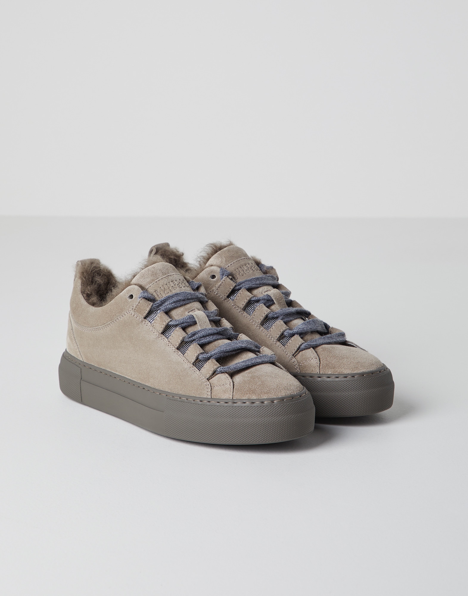 Brunello Cucinelli Synthetic Bead-embellished Nylon And Suede Sneakers in Black Womens Trainers Brunello Cucinelli Trainers 