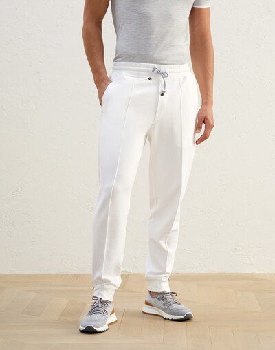 Pantalon avec nervure Blanc Cassé Homme -
                        Brunello Cucinelli
                    
