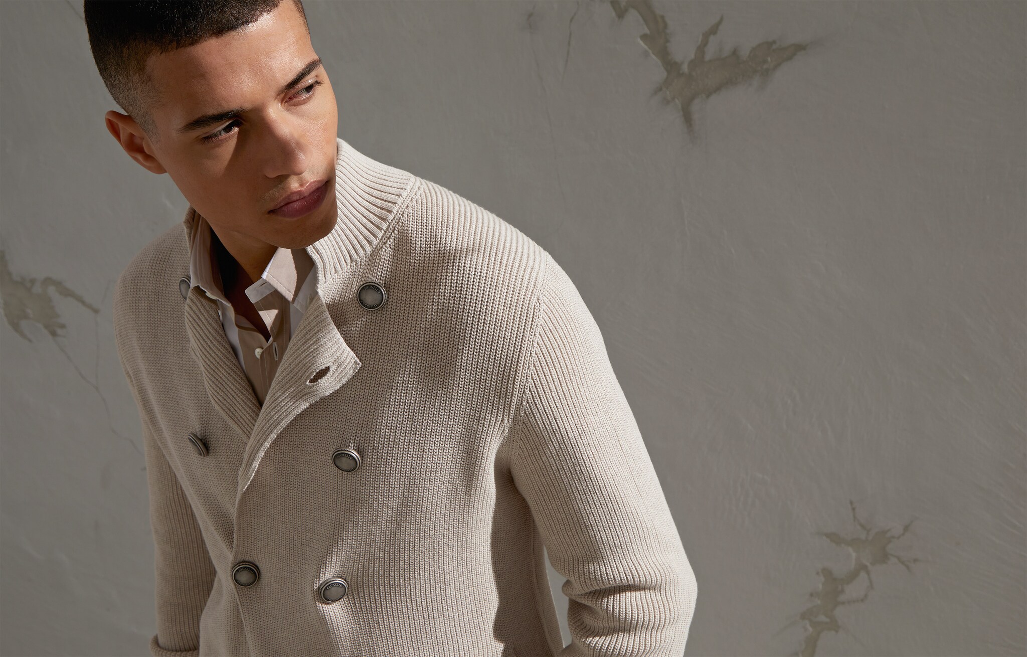 Button-front Cardigan - Horizontal