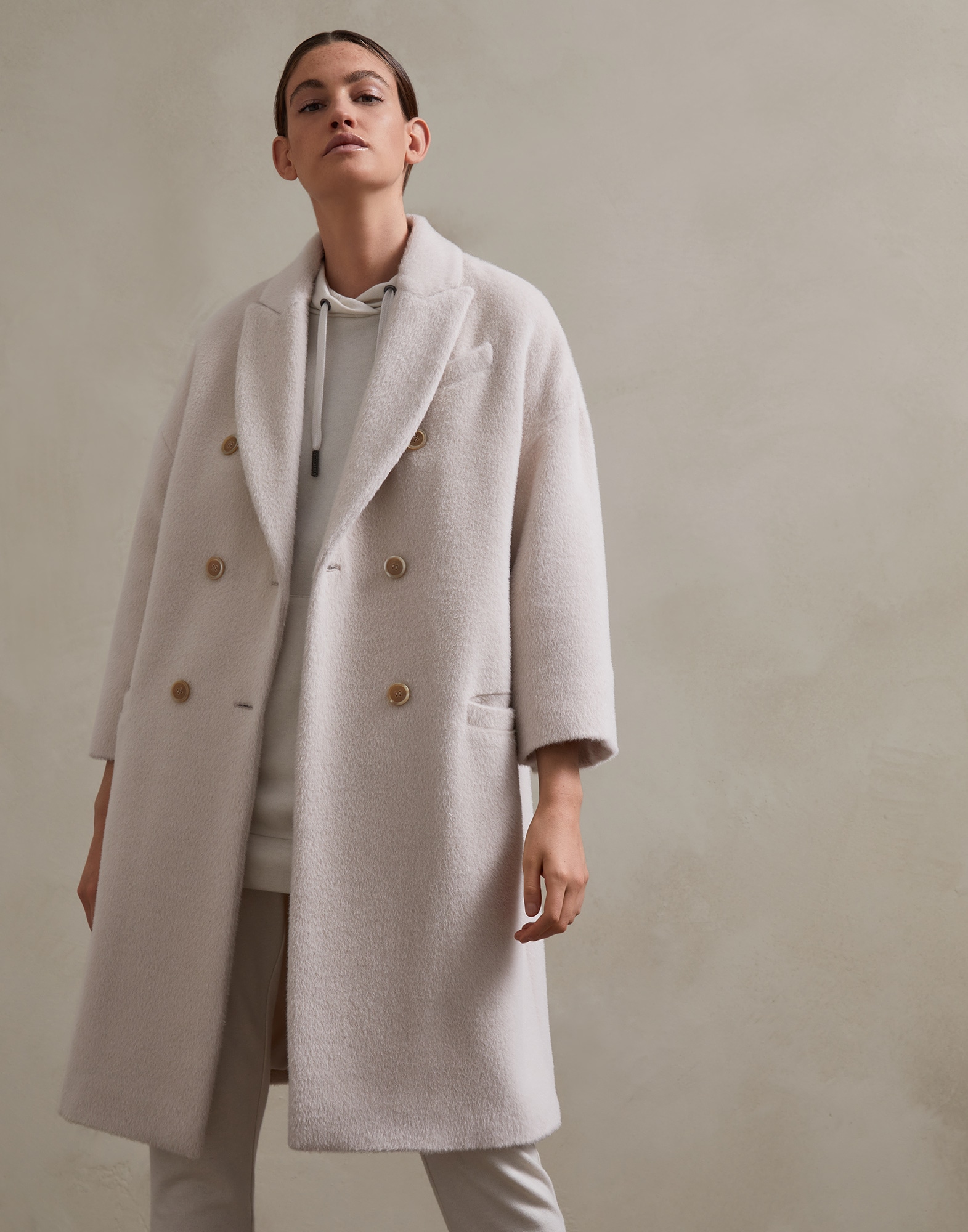 Coat White Woman 0 - Brunello Cucinelli