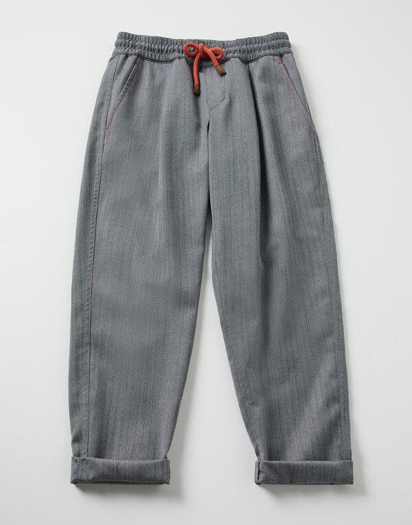 Trousers with drawstring Grey Boy - Brunello Cucinelli 