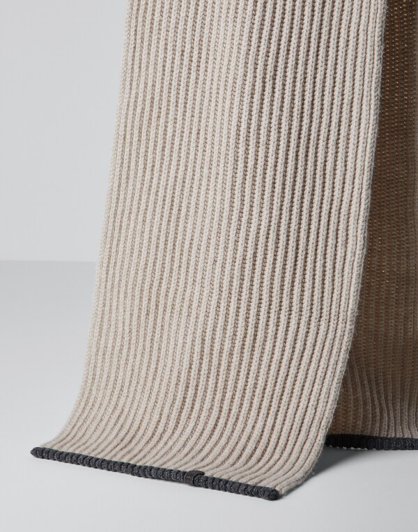 Knit scarf Cool Beige Woman - Brunello Cucinelli 