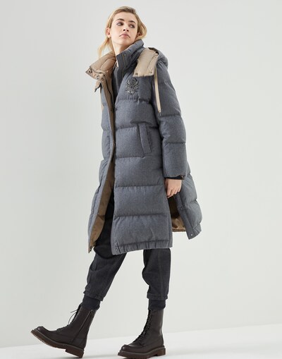 Down jacket with hood Light Grey Woman -
                        Brunello Cucinelli
                    