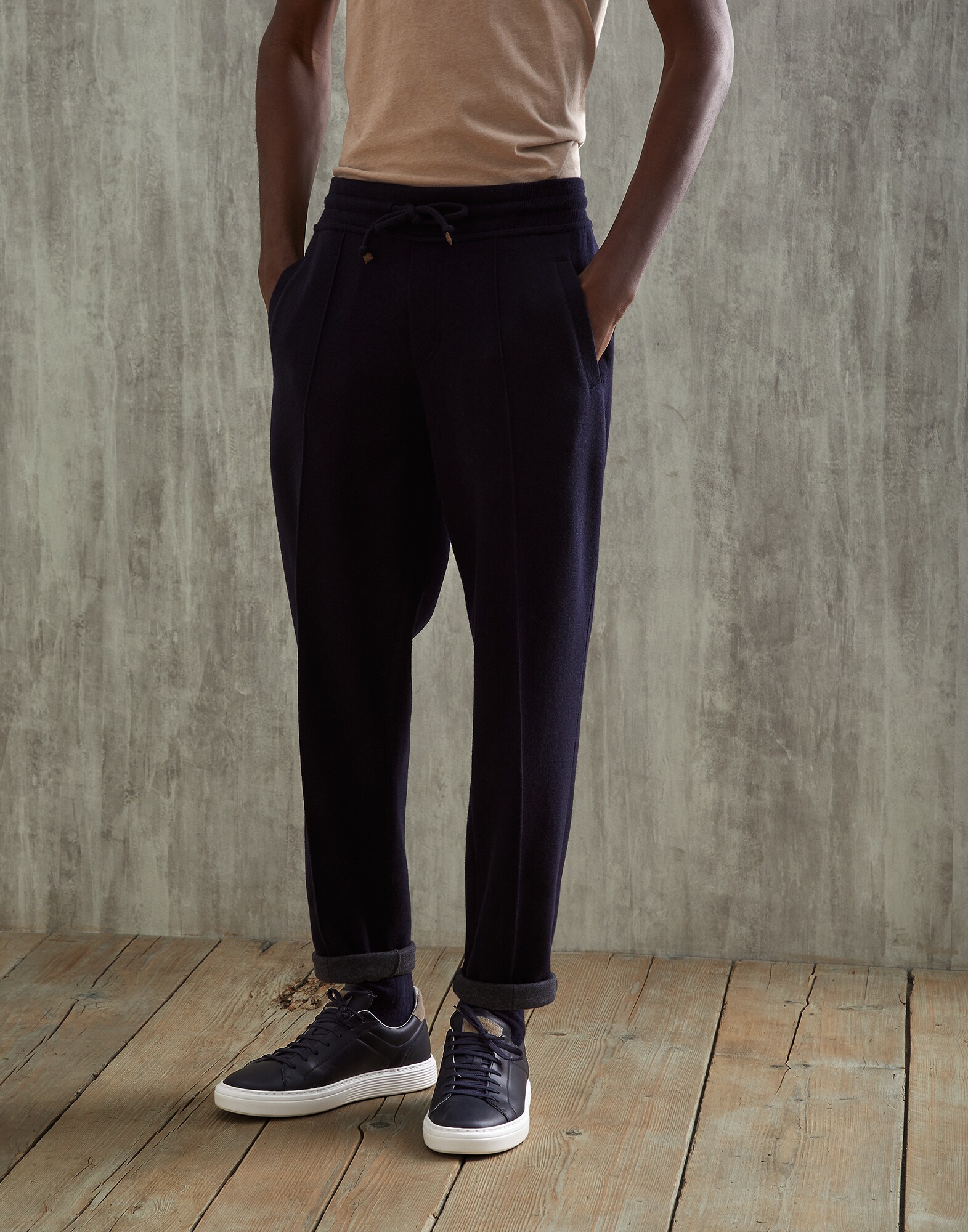 French terry trousers Blue Man - Brunello Cucinelli