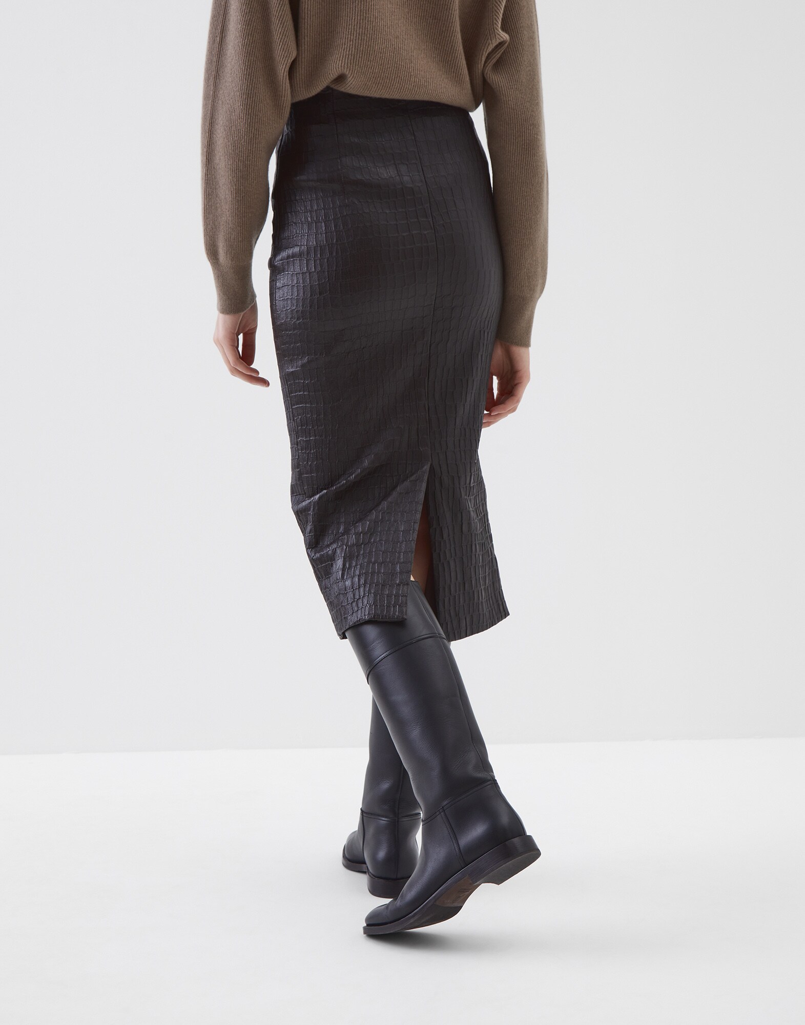 Midi Skirt Rust Brown Woman 1 - Brunello Cucinelli