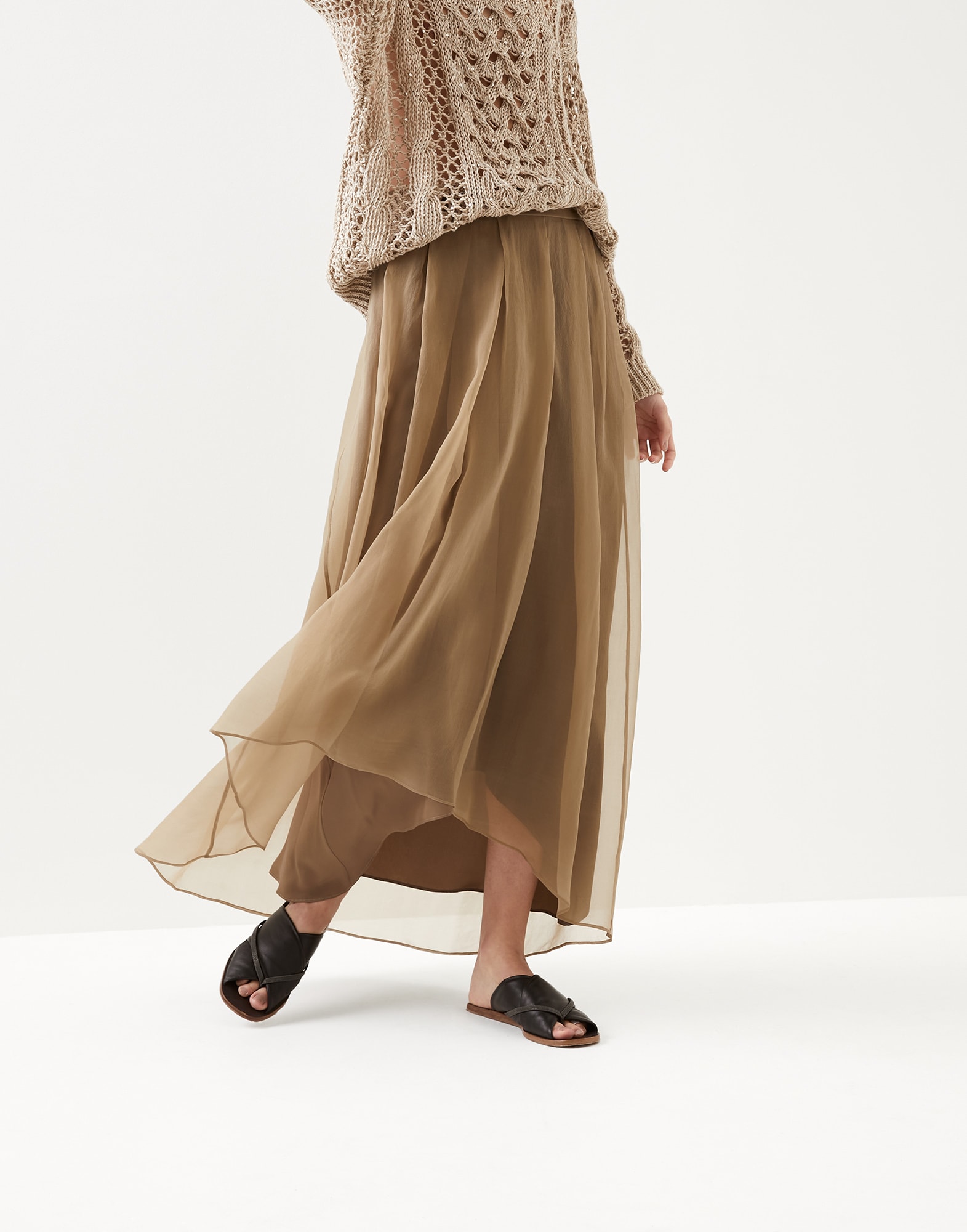 Falda con cinturón Light Brown Mujer - Brunello Cucinelli