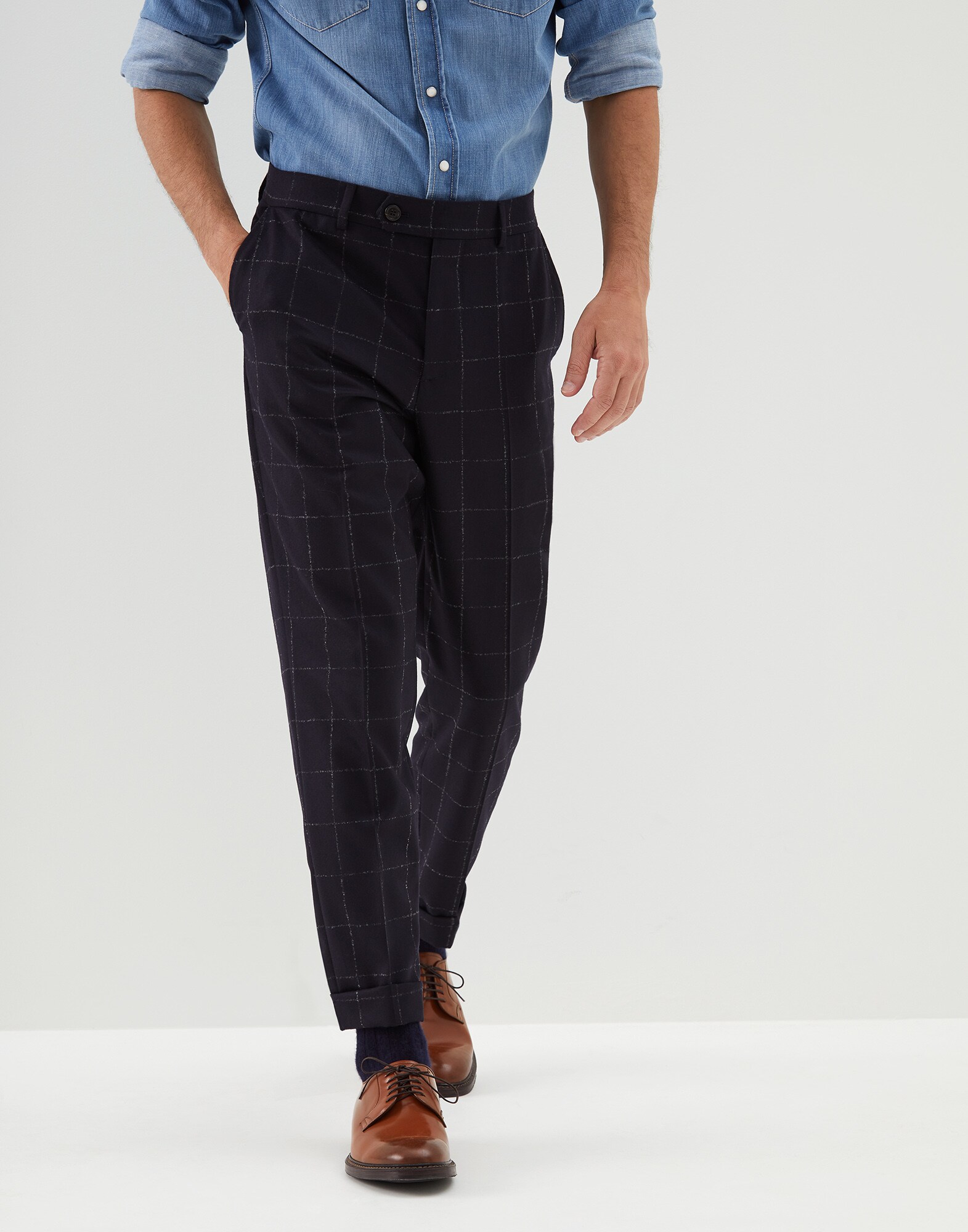 Trousers Navy Blue Man 0 - Brunello Cucinelli