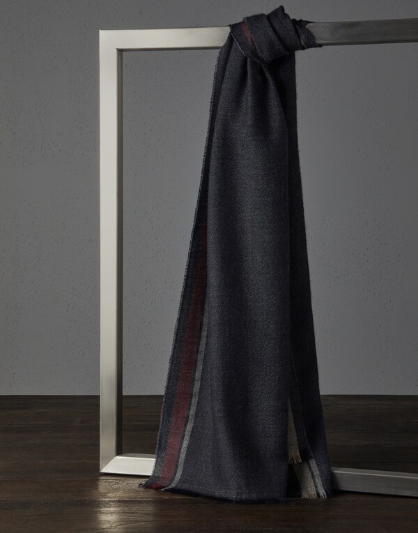 Cashmere and silk scarf Dark Grey Man - Brunello Cucinelli 