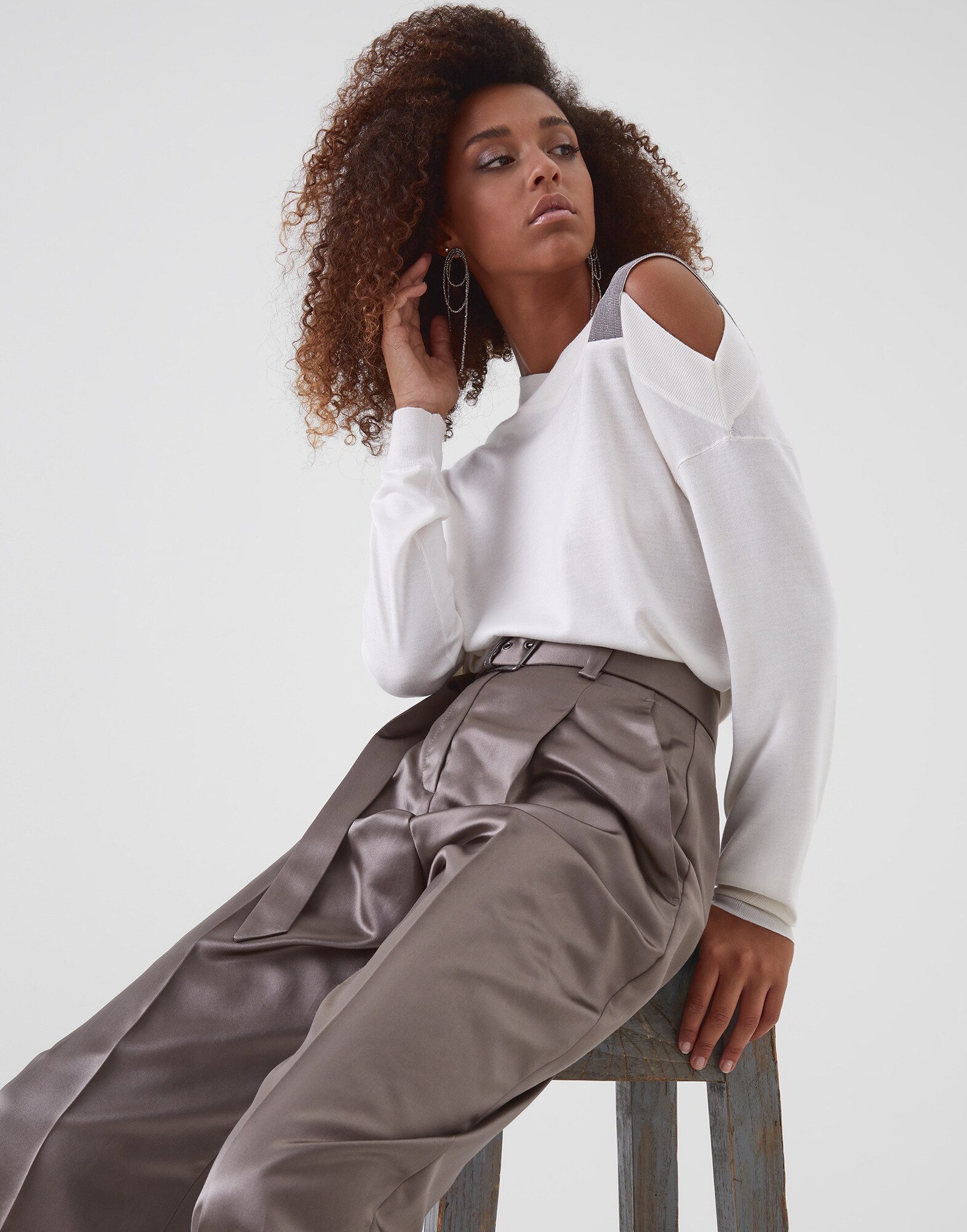 Scoop Neck White Woman 4 - Brunello Cucinelli