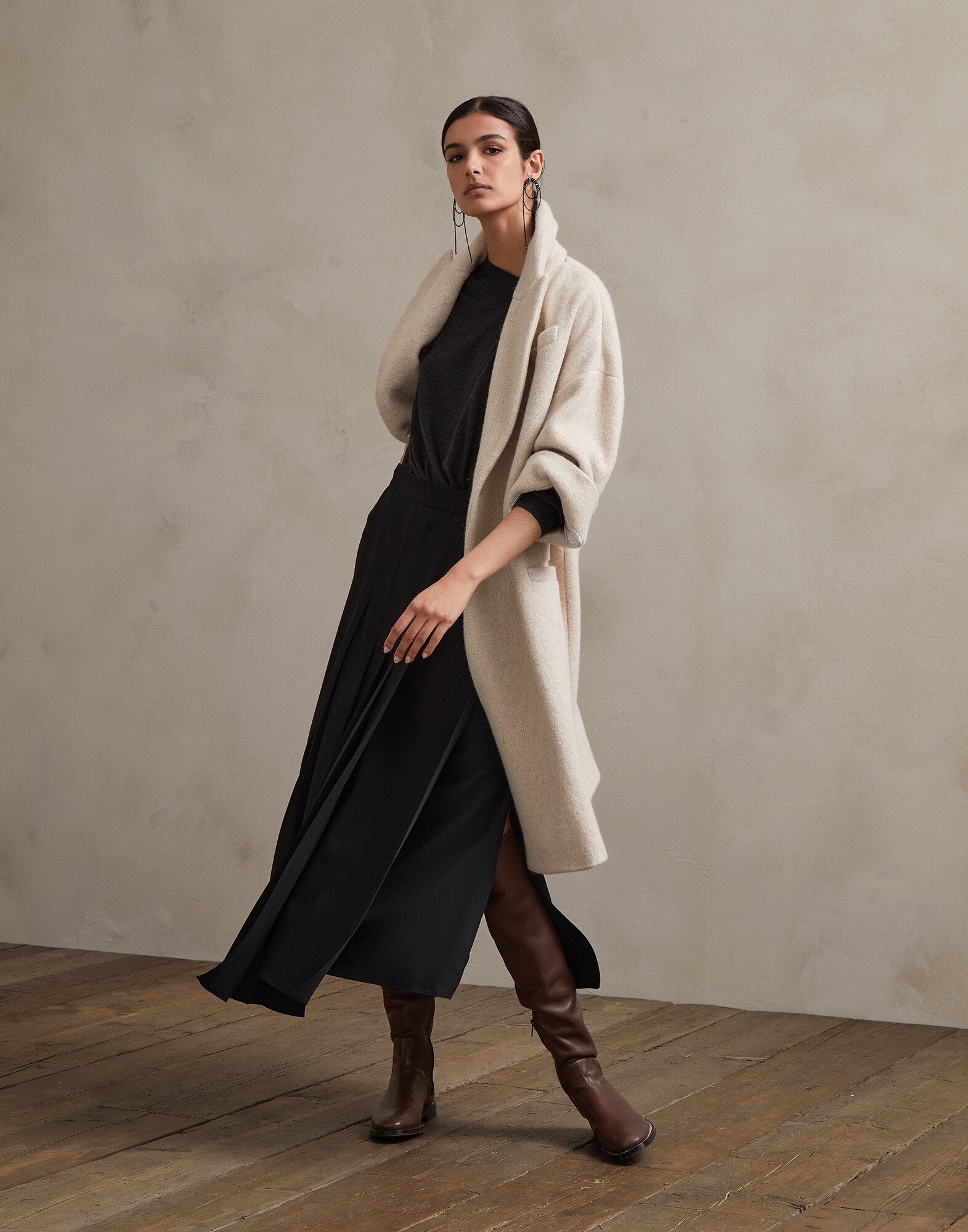 Jupe Midi Noir Femme 3 - Brunello Cucinelli
