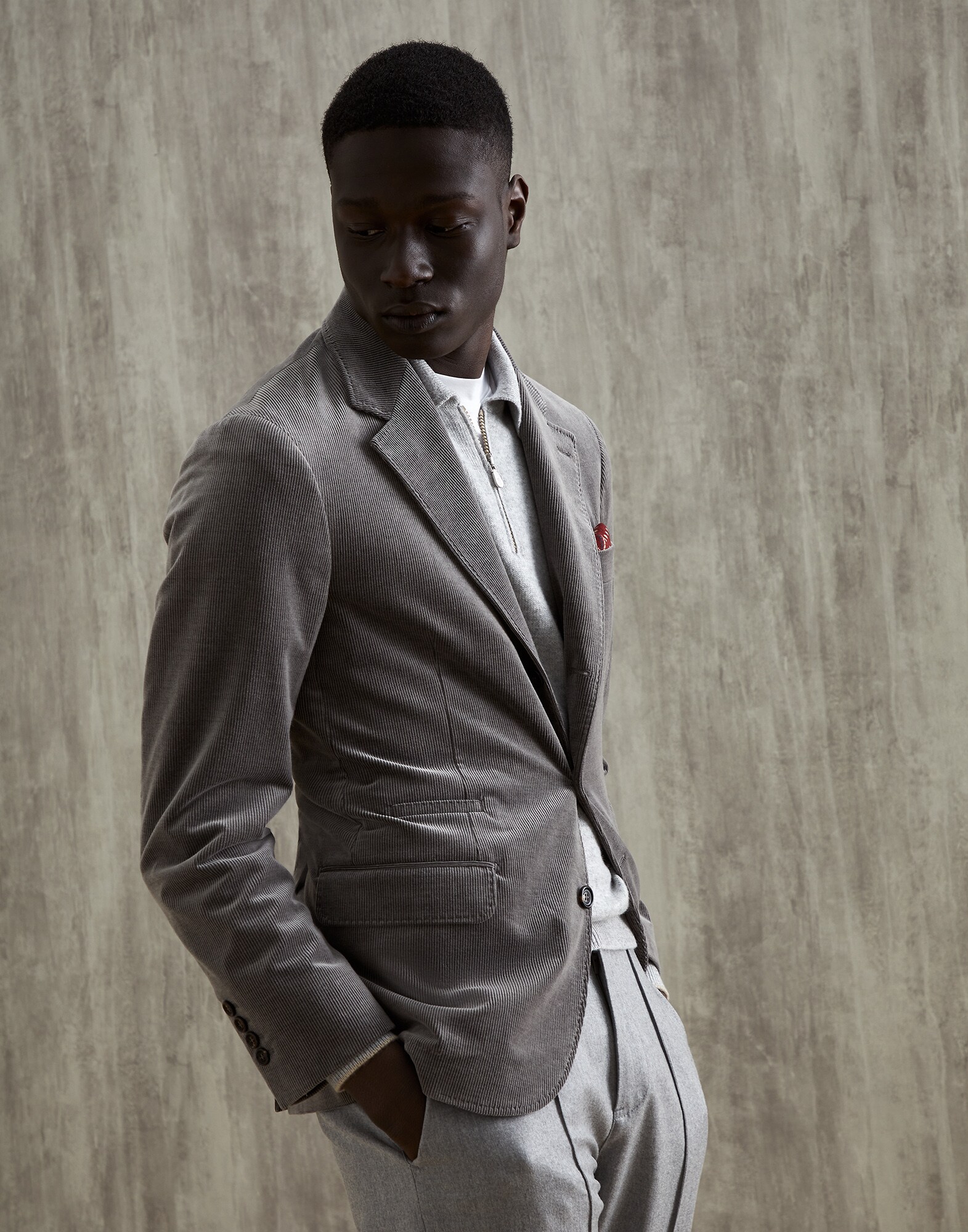 Veste déstructurée Gris Homme - Brunello Cucinelli