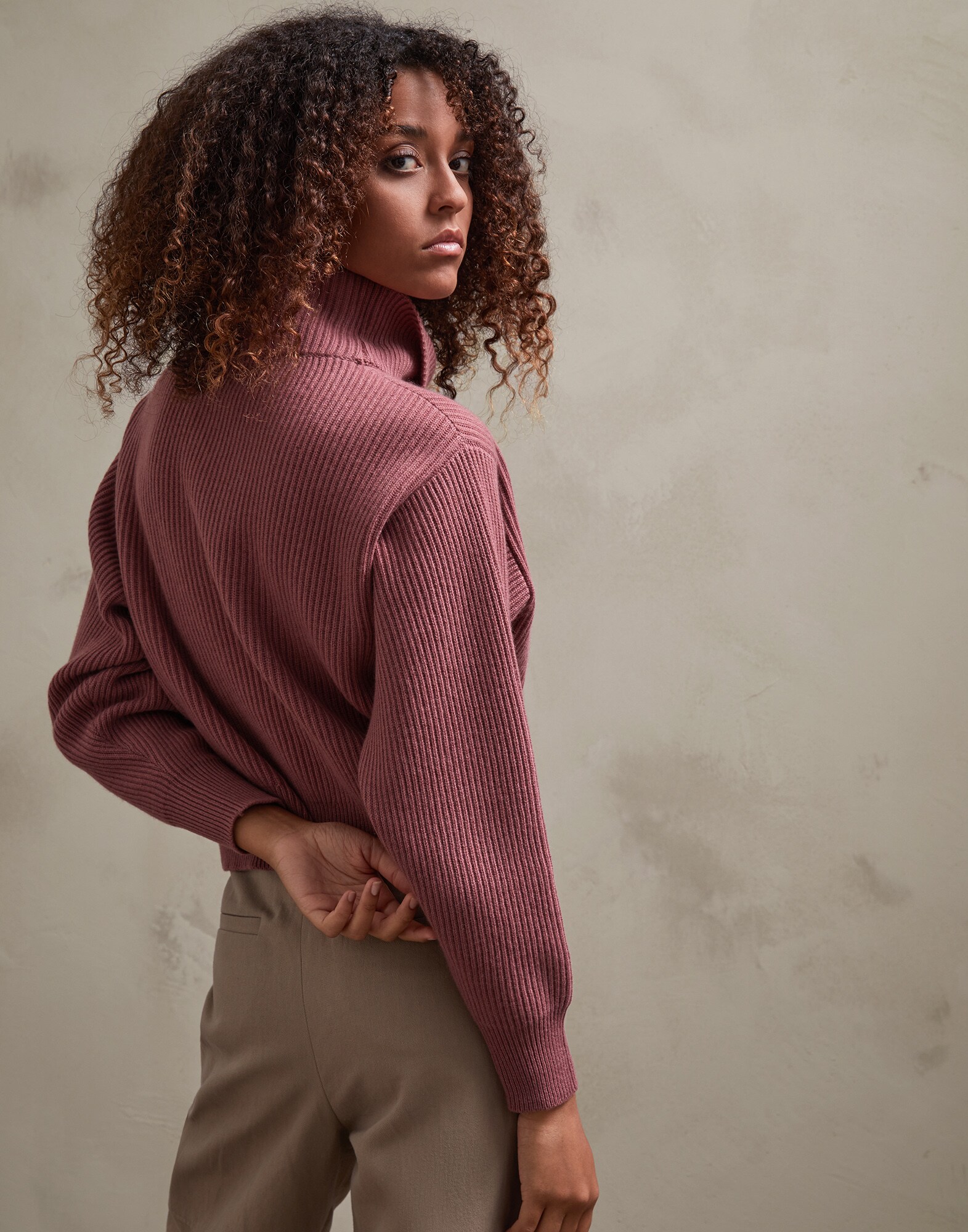 High Neck Sweater - Back