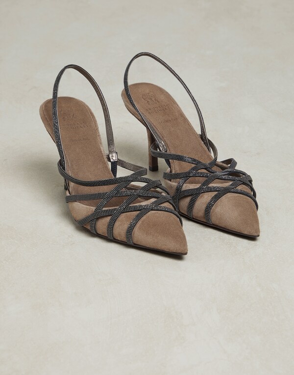 Heels with monili Hazelnut Woman - Brunello Cucinelli