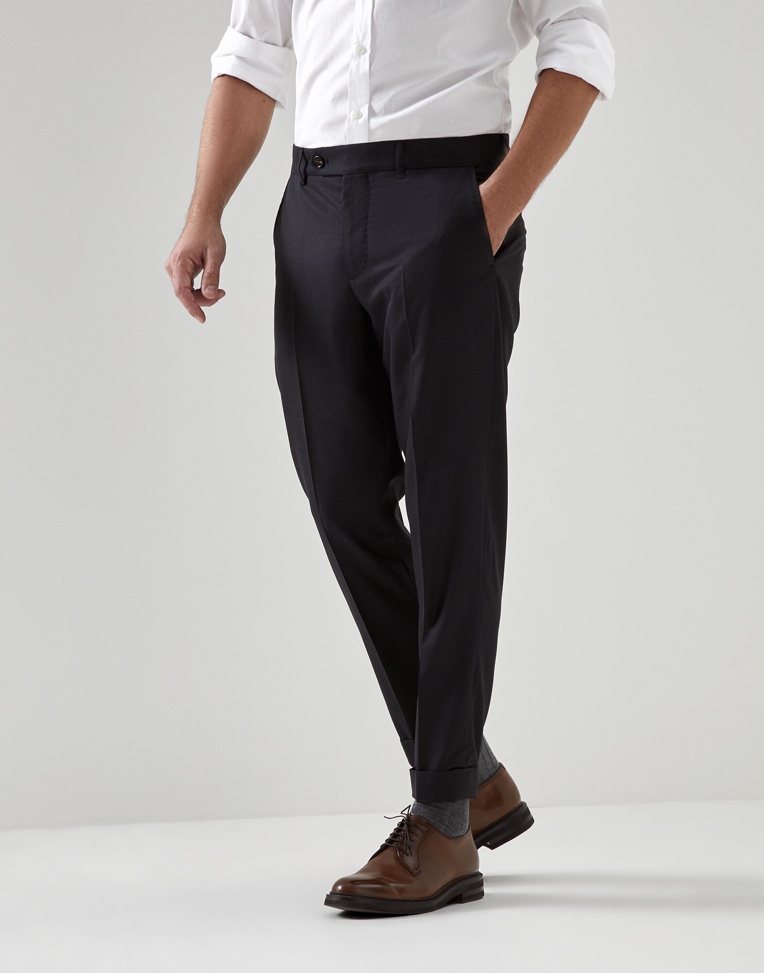 Pantalon coupe classique Anthracite Homme - Brunello Cucinelli