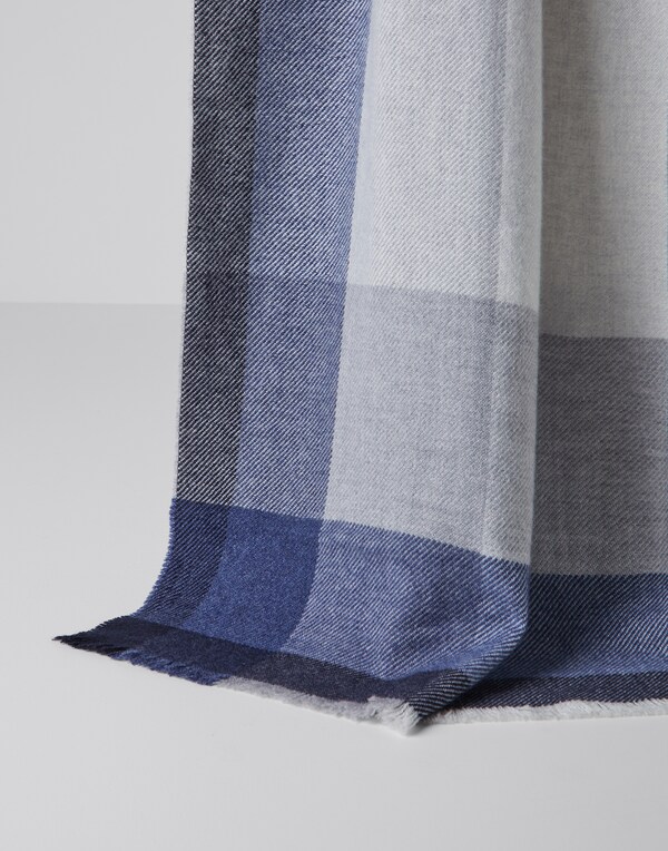 Wool and cashmere scarf Blue Man - Brunello Cucinelli