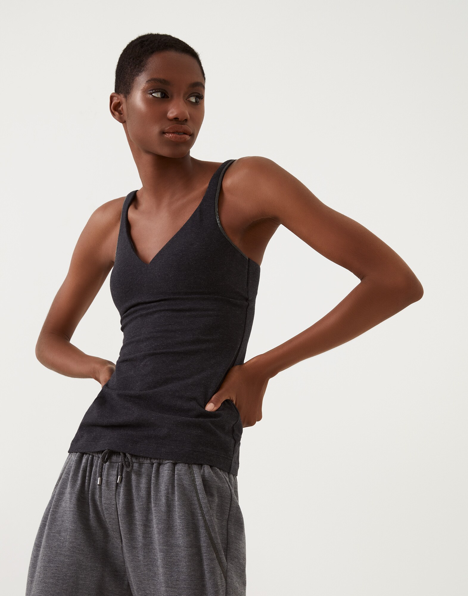 Jersey top Anthracite Woman - Brunello Cucinelli