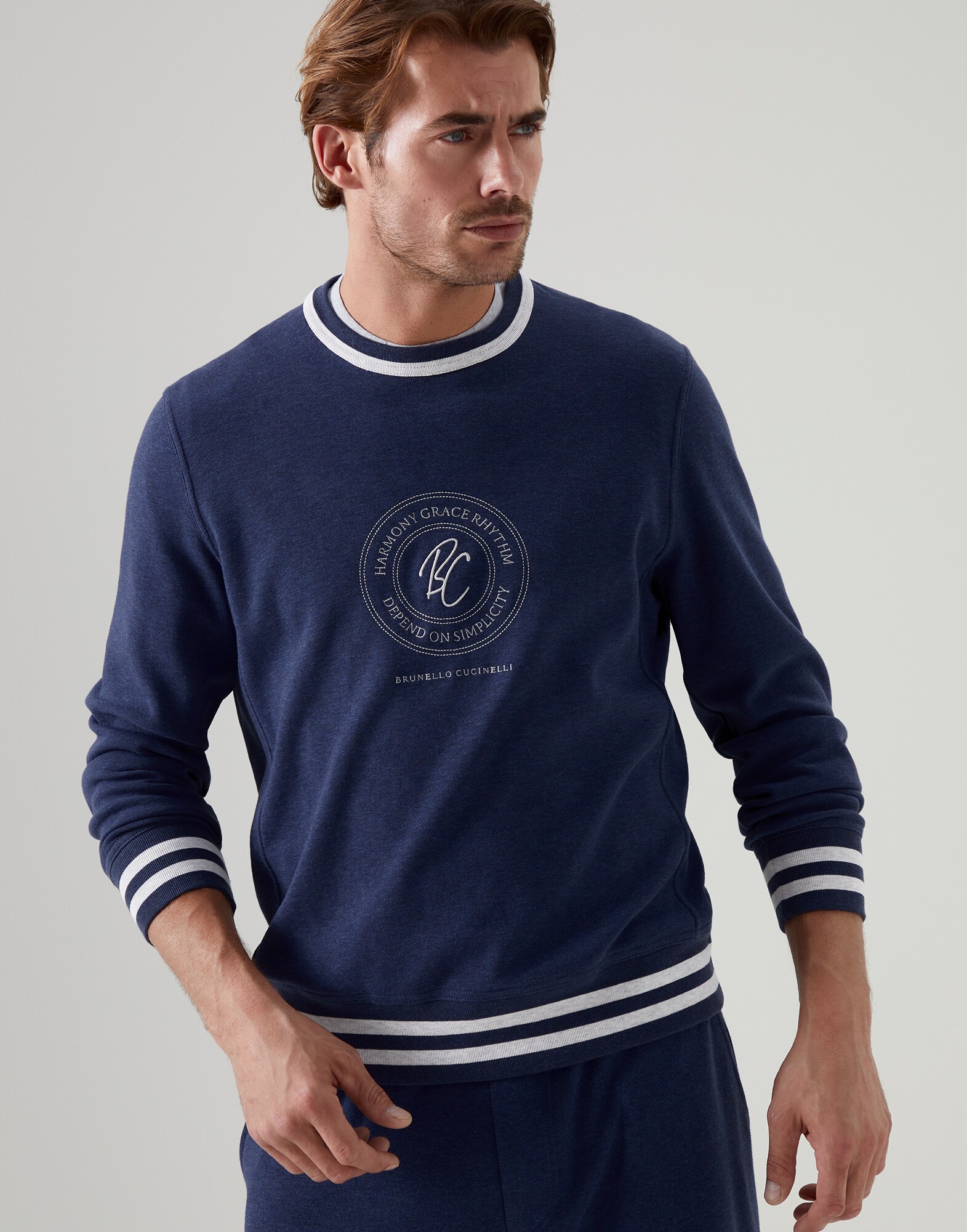 Oberteil aus Sweatstoff Blau Herren - Brunello Cucinelli