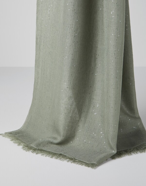 Cashmere and silk scarf Green Woman - Brunello Cucinelli 