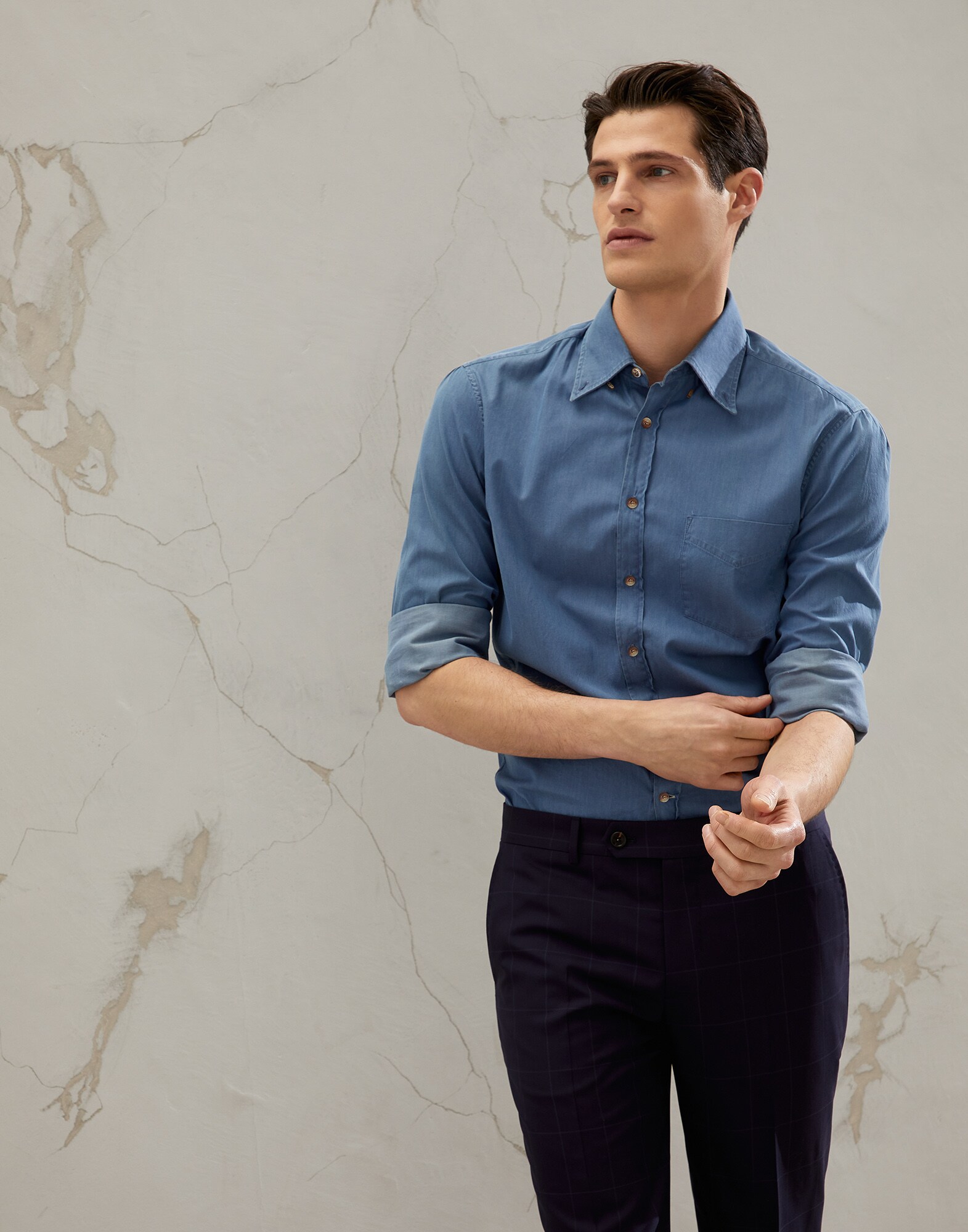 Twill shirt Denim Man - Brunello Cucinelli